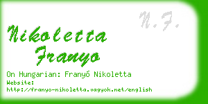 nikoletta franyo business card