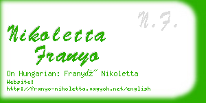 nikoletta franyo business card